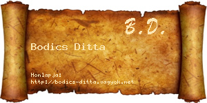 Bodics Ditta névjegykártya